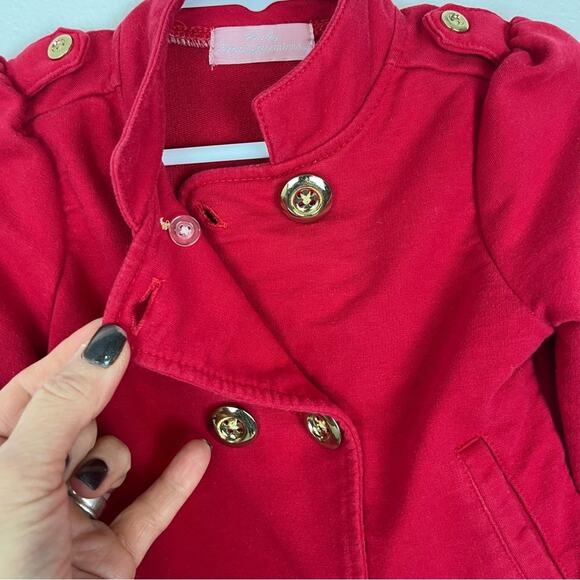 Baby Headquarters Double Breasted Coat Gold Button Holidays Girl Toddler Red 18M - Picture 4 of 5